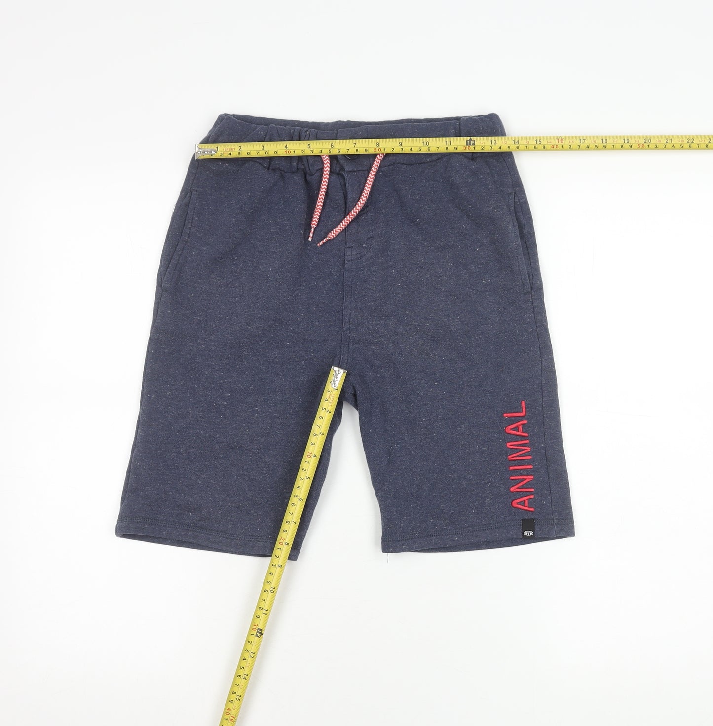 Animal Boys Blue Sweat Shorts 11-12Y French Terry Elastic Waist