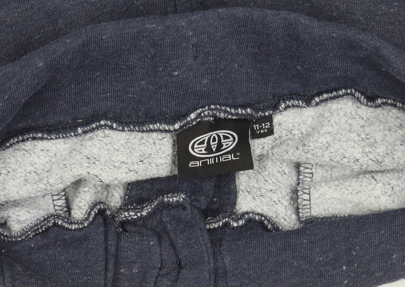 Animal Boys Blue Sweat Shorts 11-12Y French Terry Elastic Waist