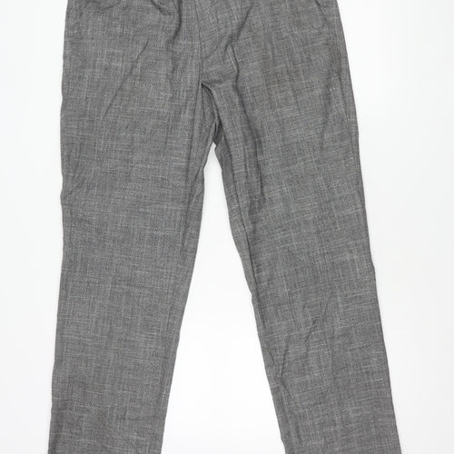 Marks and Spencer Mens Grey Check Dress Pants 36W 31L Regular Fit