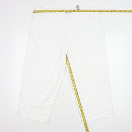 Marks and Spencer Women White Size 20 Regular Fit Stretch Shorts