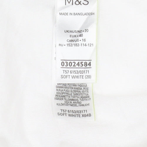 Marks and Spencer Women White Size 20 Regular Fit Stretch Shorts