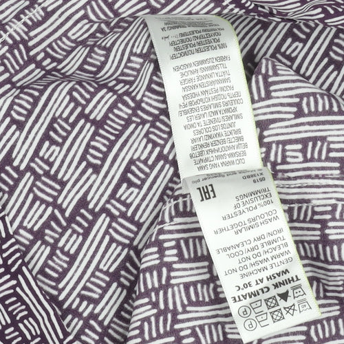 Marks and Spencer Men’s Purple Geometric Short Sleeve Cotton Shirt M