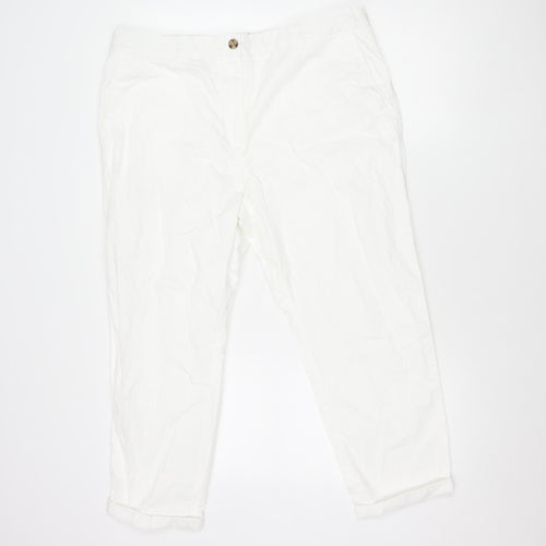 Marks and Spencer Women’s White Cargo Trousers Size 6 Straight Leg