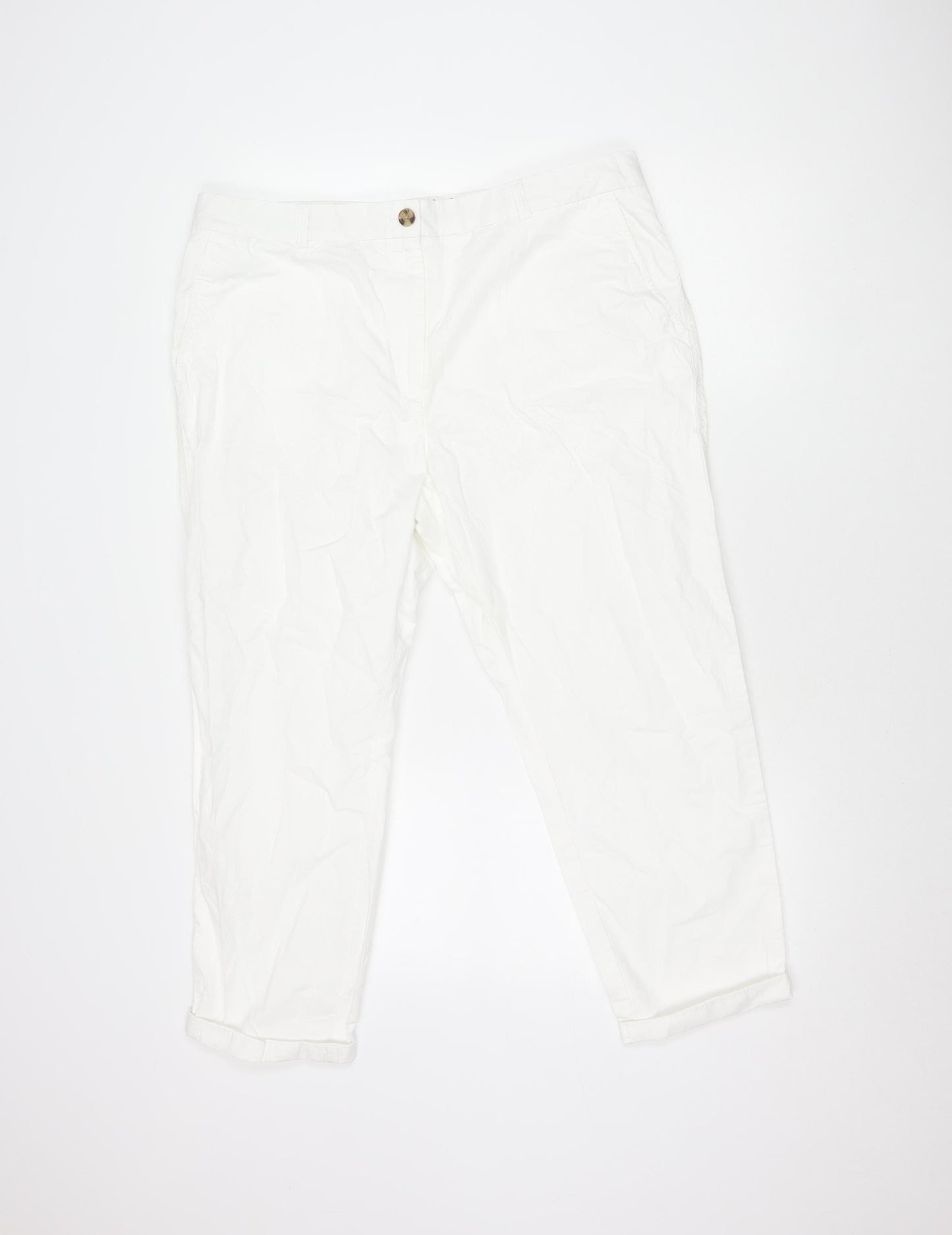 Marks and Spencer Women’s White Cargo Trousers Size 6 Straight Leg
