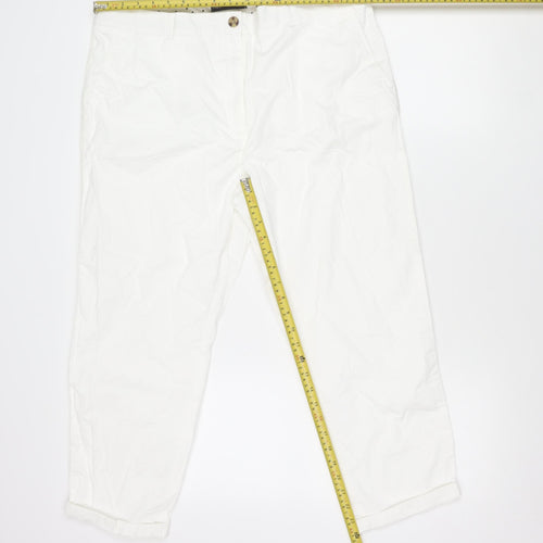 Marks and Spencer Women’s White Cargo Trousers Size 6 Straight Leg