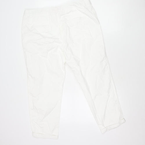 Marks and Spencer Women’s White Cargo Trousers Size 6 Straight Leg