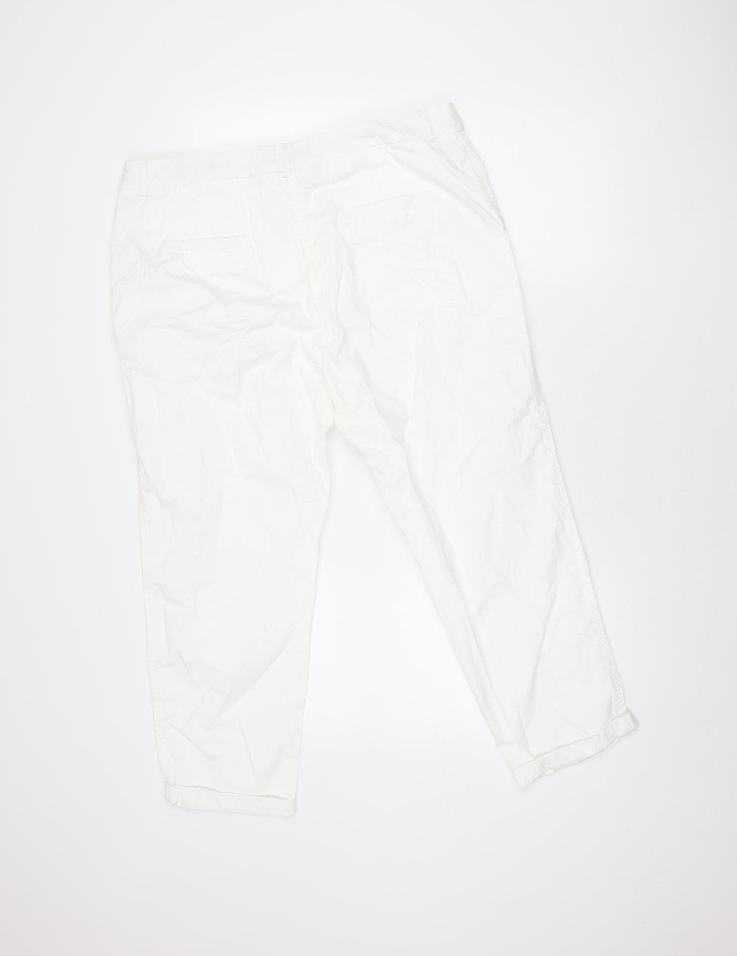 Marks and Spencer Women’s White Cargo Trousers Size 6 Straight Leg