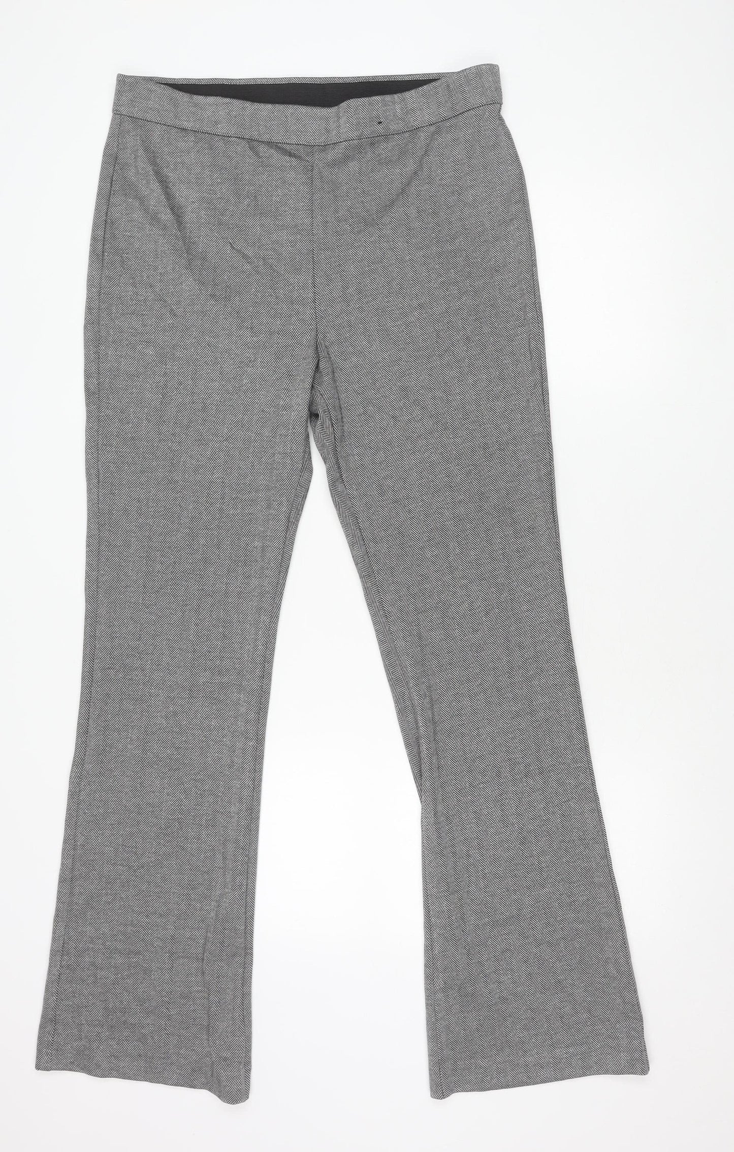 Marks and Spencer Women’s Grey Herringbone Straight Trousers Size 16