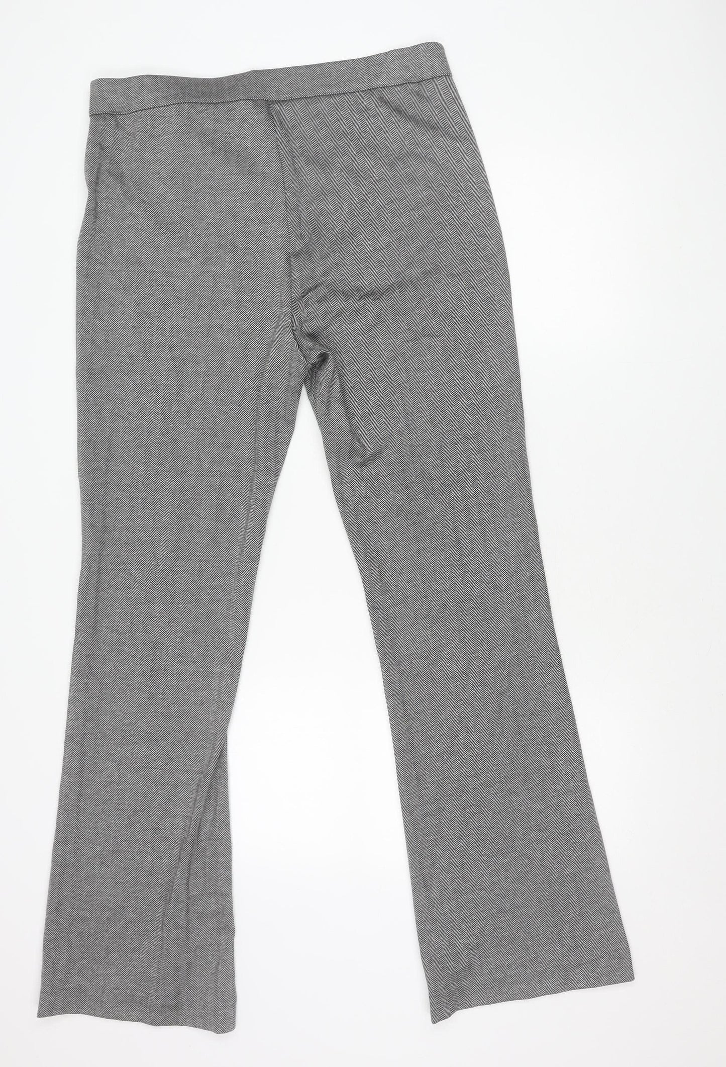 Marks and Spencer Women’s Grey Herringbone Straight Trousers Size 16