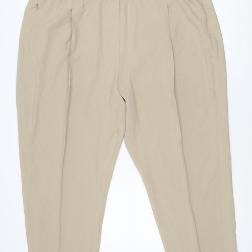 Marks and Spencer Women’s Beige Size 24 Regular Fit Elastic Waist Trousers