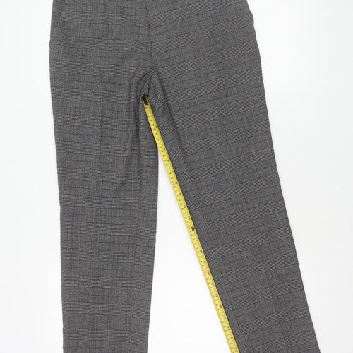 Marks & Spencer Men’s Grey Check Slim Fit Trousers 30W 33L