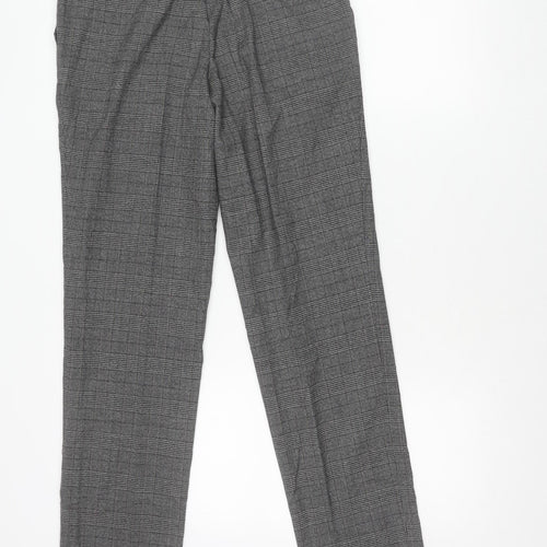 Marks & Spencer Men’s Grey Check Slim Fit Trousers 30W 33L