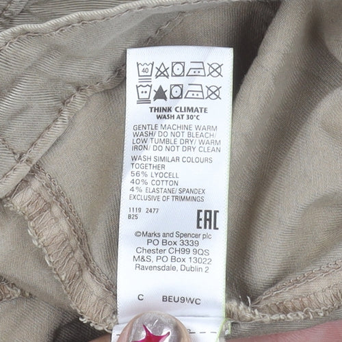 Marks and Spencer Women Beige Size 22 Chino Shorts Twill Pockets
