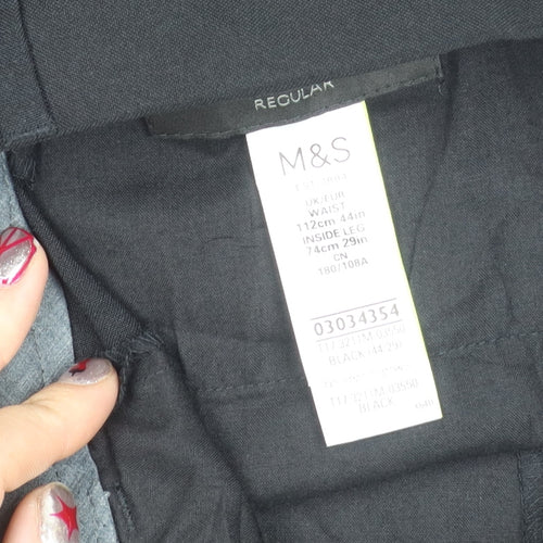 Marks and Spencer Women’s Black Regular Fit Work Trousers Size 44