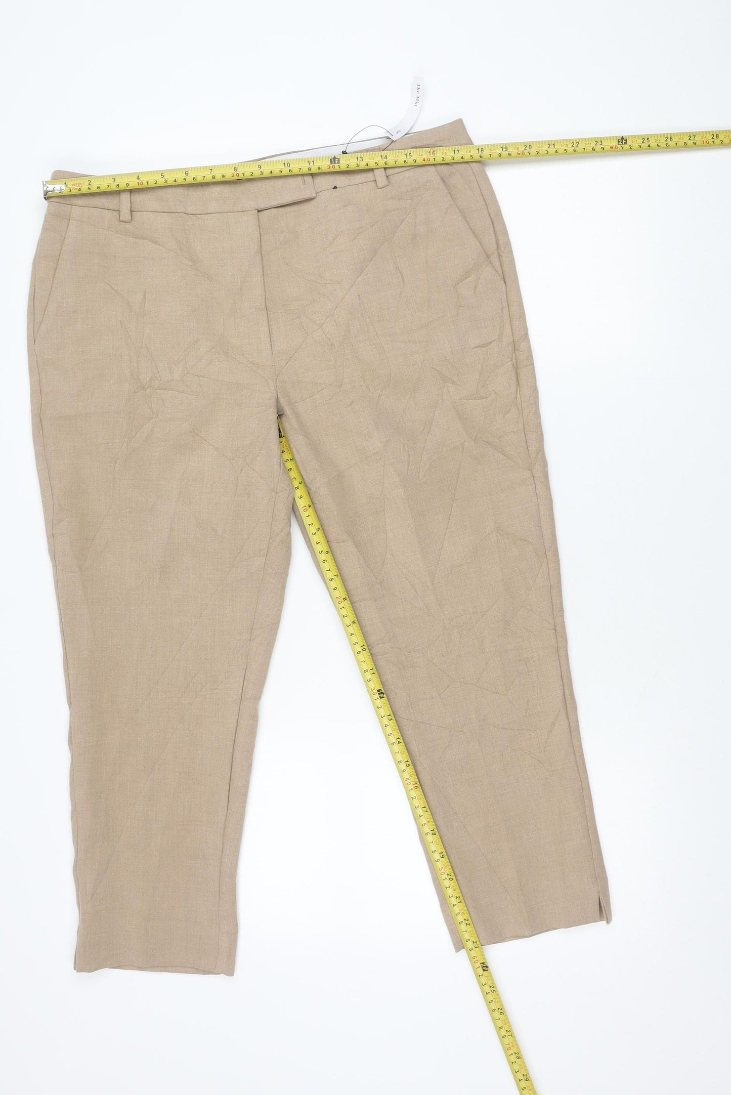Marks and Spencer Women’s Beige Size 16 Straight Leg Trousers
