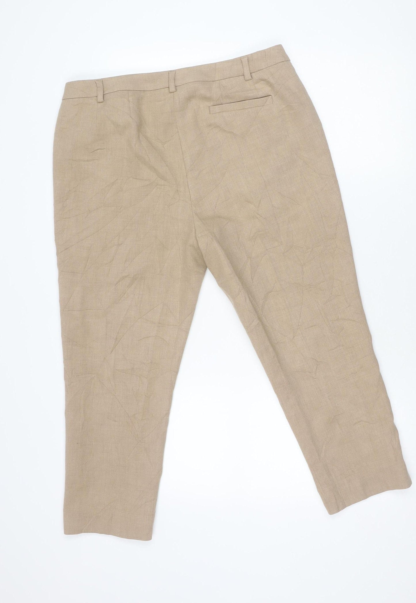 Marks and Spencer Women’s Beige Size 16 Straight Leg Trousers