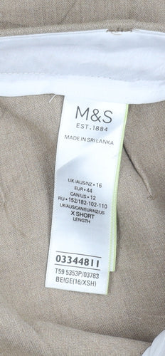 Marks and Spencer Women’s Beige Size 16 Straight Leg Trousers