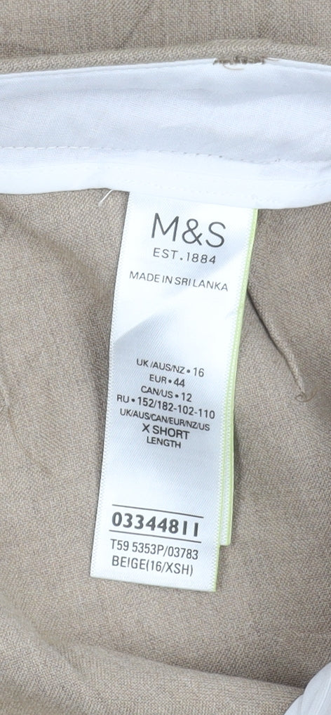 Marks and Spencer Women’s Beige Size 16 Straight Leg Trousers