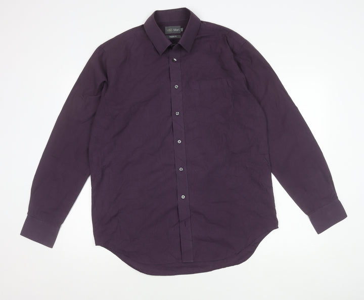 Marks and Spencer Men's Purple 16in Collar Regular Fit Woven Shirt
