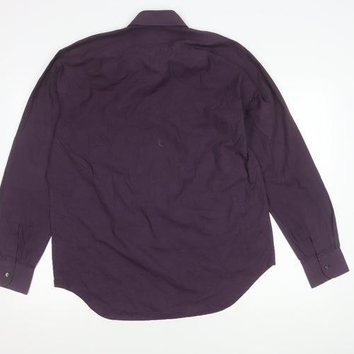 Marks and Spencer Men's Purple 16in Collar Regular Fit Woven Shirt