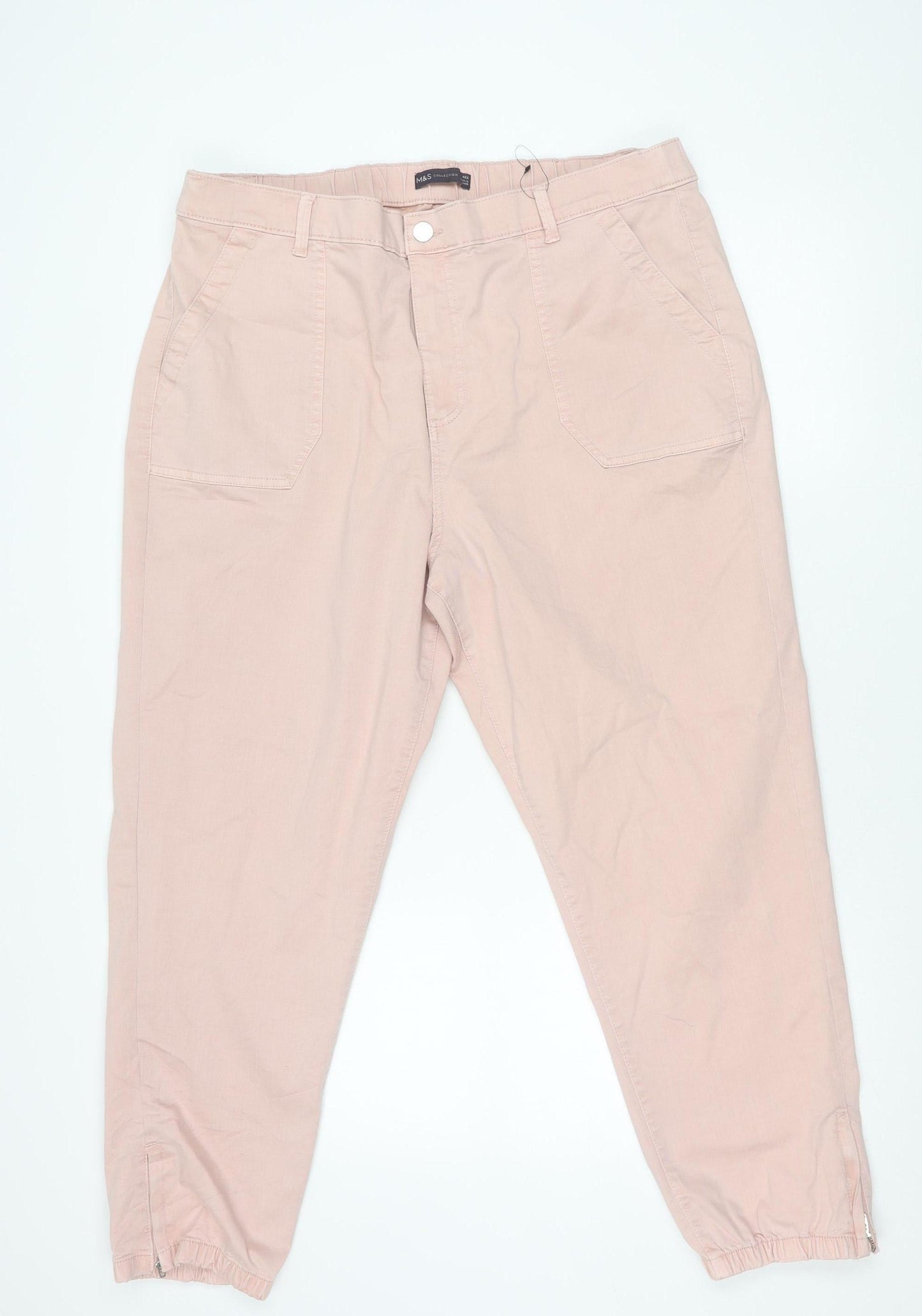 Marks and Spencer Women’s Pink Cargo Trousers Size 20 Regular
