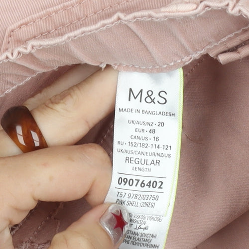 Marks and Spencer Women’s Pink Cargo Trousers Size 20 Regular
