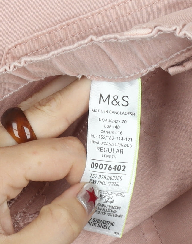 Marks and Spencer Women’s Pink Cargo Trousers Size 20 Regular