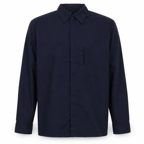 Giorgio Men's Blue M Long Sleeve Woven Cotton Button-Up Shirt