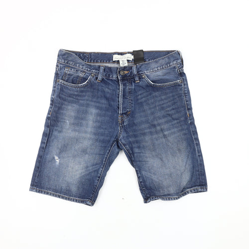 H&M Men’s Blue Denim Shorts Size 31 Regular Fit Casual Medium Wash