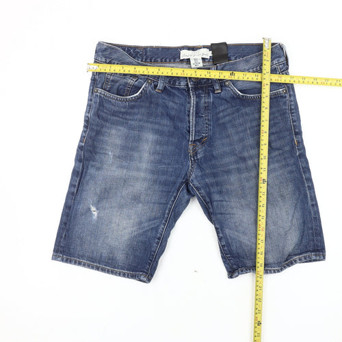 H&M Men’s Blue Denim Shorts Size 31 Regular Fit Casual Medium Wash