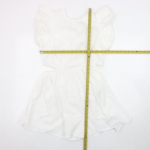 ASOS DESIGN Women’s White Flutter Sleeve Lace Playsuit UK 12 Summer