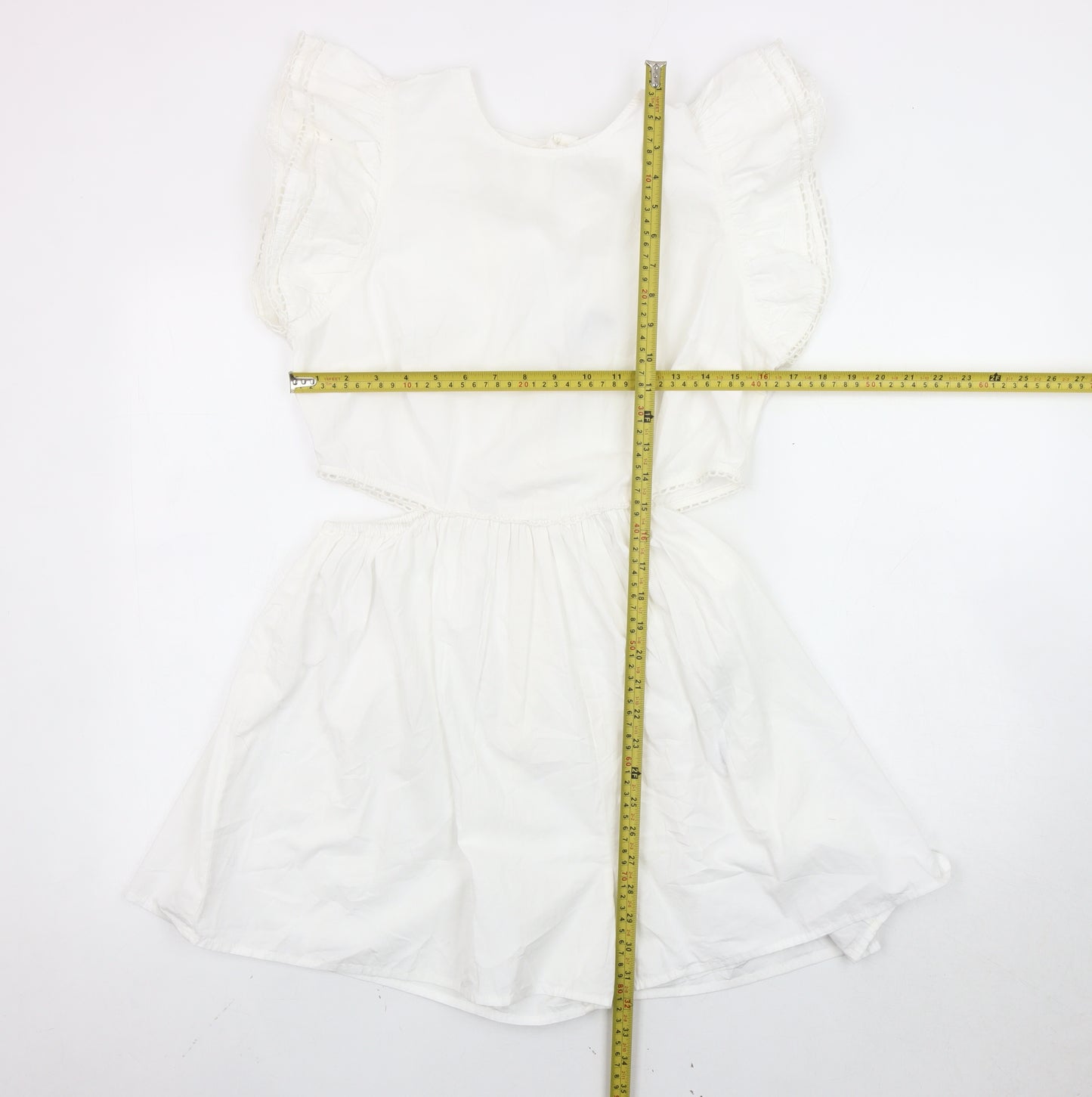 ASOS DESIGN Women’s White Flutter Sleeve Lace Playsuit UK 12 Summer