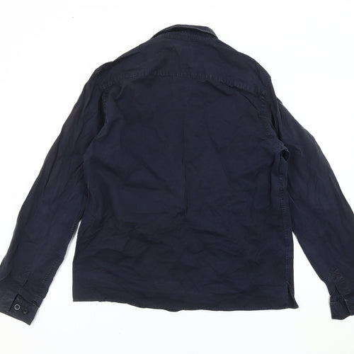Form & Thread Men's Blue Cotton Long Sleeve Button-Up Shirt L