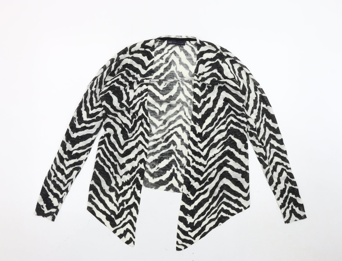 Marks and Spencer Women's Multicoloured Size 8 Zebra Open Front Cardigan