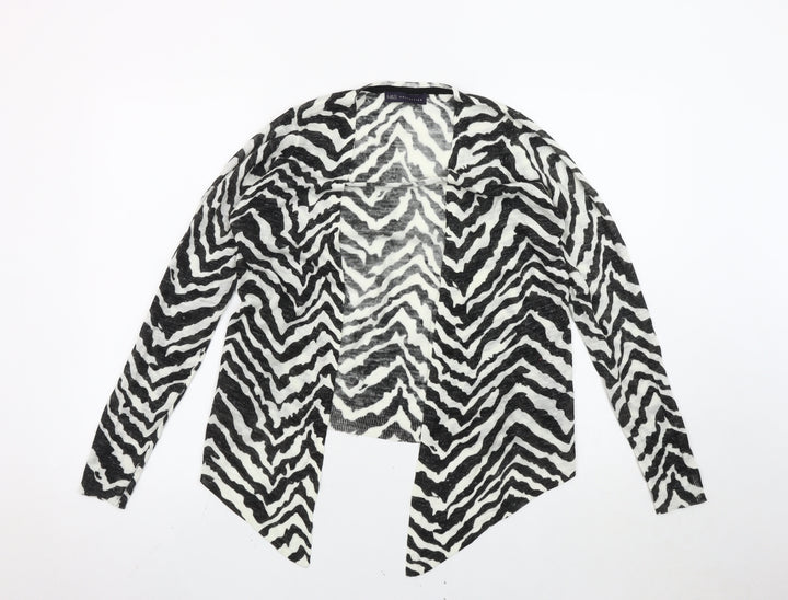 Marks and Spencer Women's Multicoloured Size 8 Zebra Open Front Cardigan