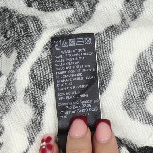 Marks and Spencer Women's Multicoloured Size 8 Zebra Open Front Cardigan