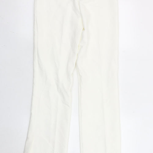 Zara Women White XS High Rise Slim Fit Dress Pants Trousers