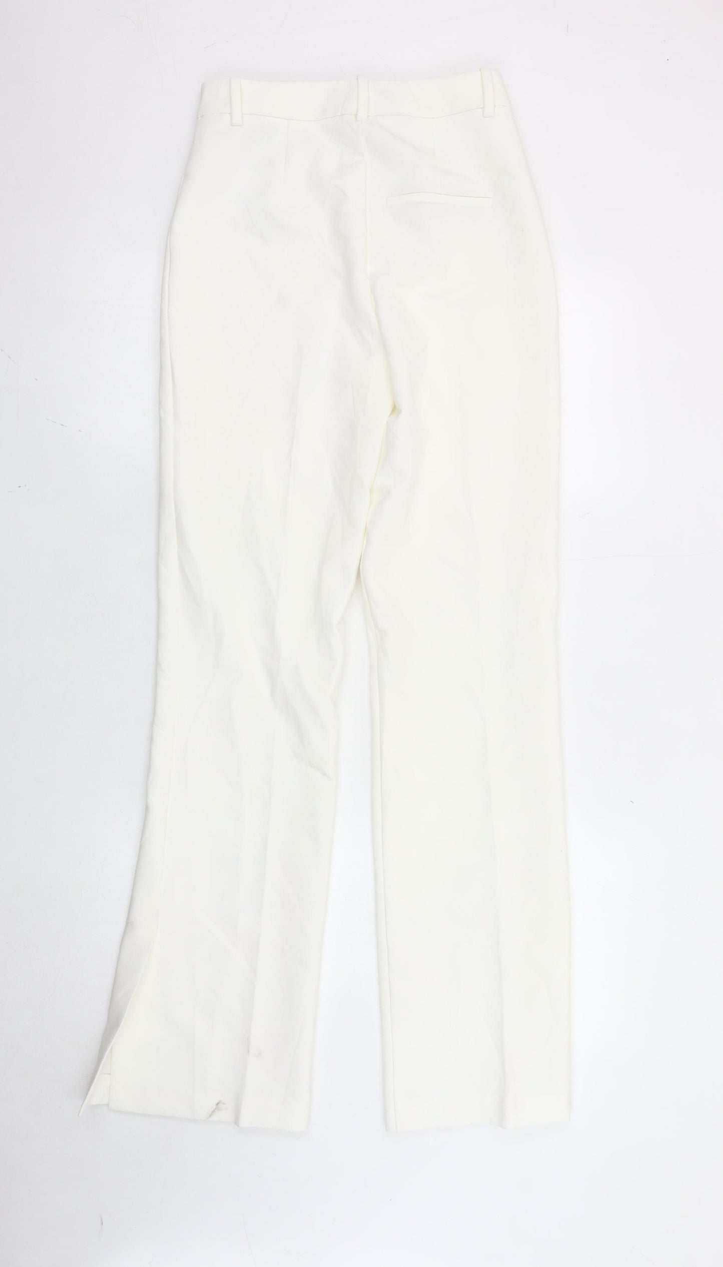 Zara Women White XS High Rise Slim Fit Dress Pants Trousers
