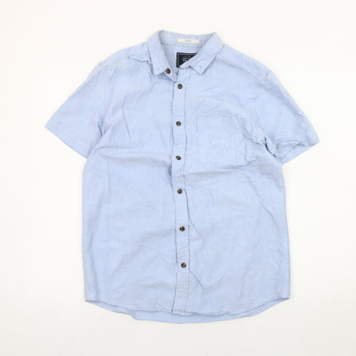John Lewis Men’s Blue Slim Fit Oxford Short Sleeve Shirt S