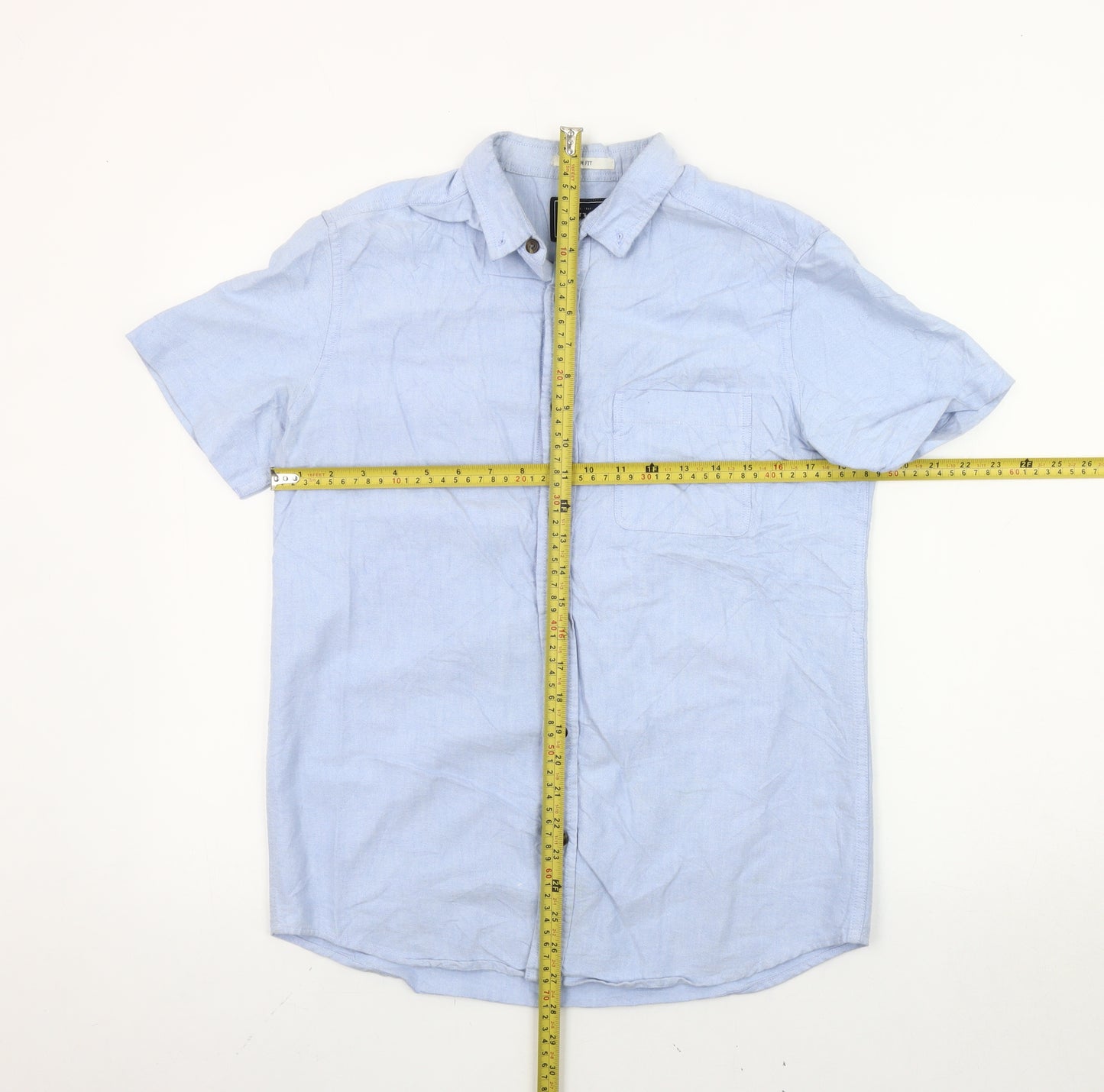 John Lewis Men’s Blue Slim Fit Oxford Short Sleeve Shirt S