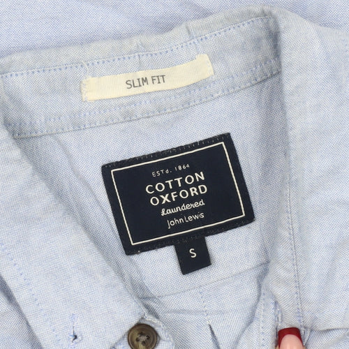 John Lewis Men’s Blue Slim Fit Oxford Short Sleeve Shirt S