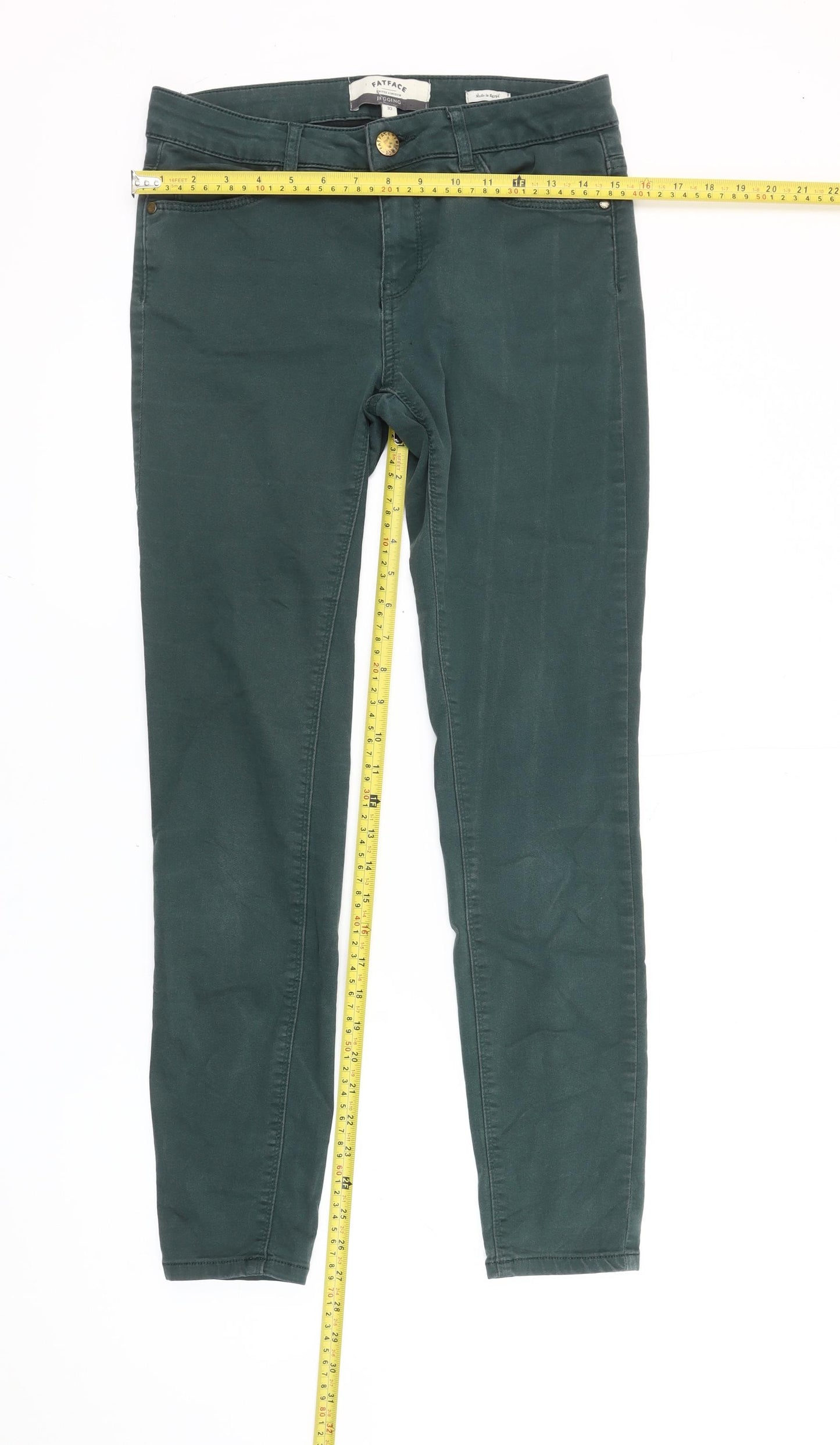 FatFace Womens Green Size 10 Slim Fit Jegging Jeans Stretch Pockets