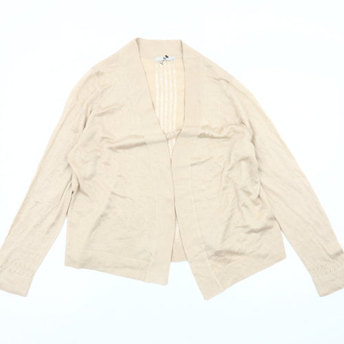 Tu Women’s Beige Crochet Detail Knit Cardigan Size 18