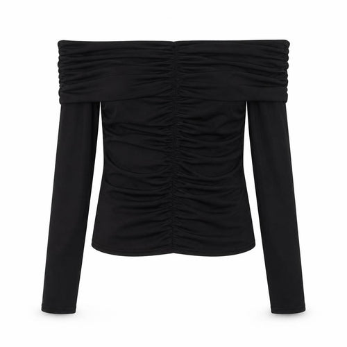 PrettyLittleThing Women’s Black Off Shoulder Ruched Blouse UK 10