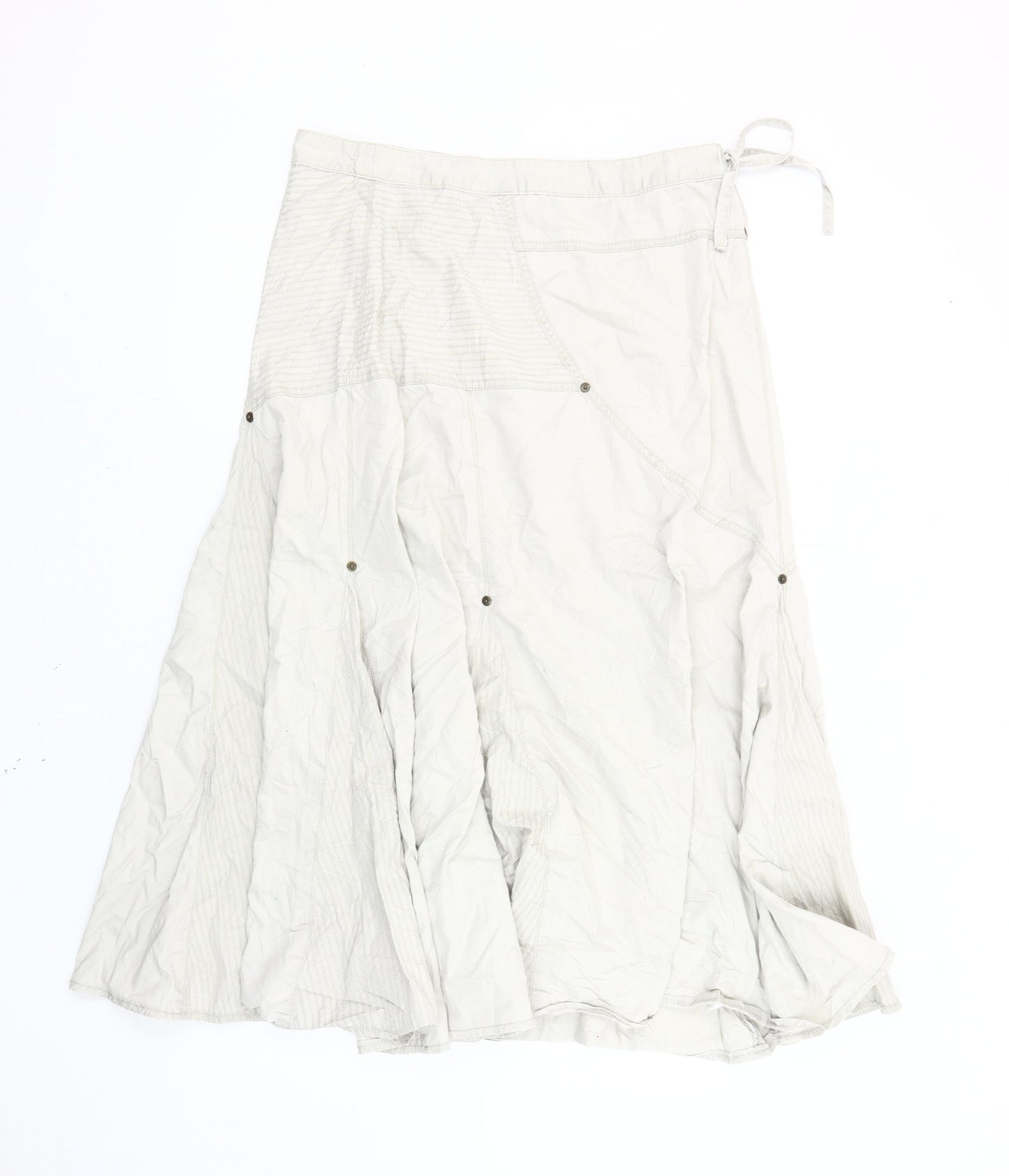 Cherokee Women’s Beige A-Line Midi Skirt Size 12 Cotton Casual