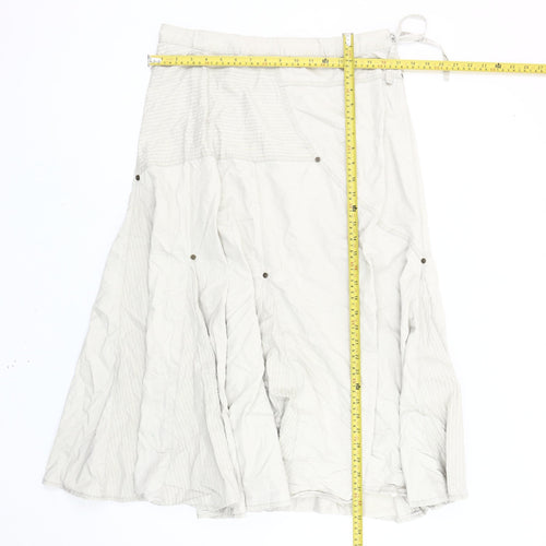 Cherokee Women’s Beige A-Line Midi Skirt Size 12 Cotton Casual
