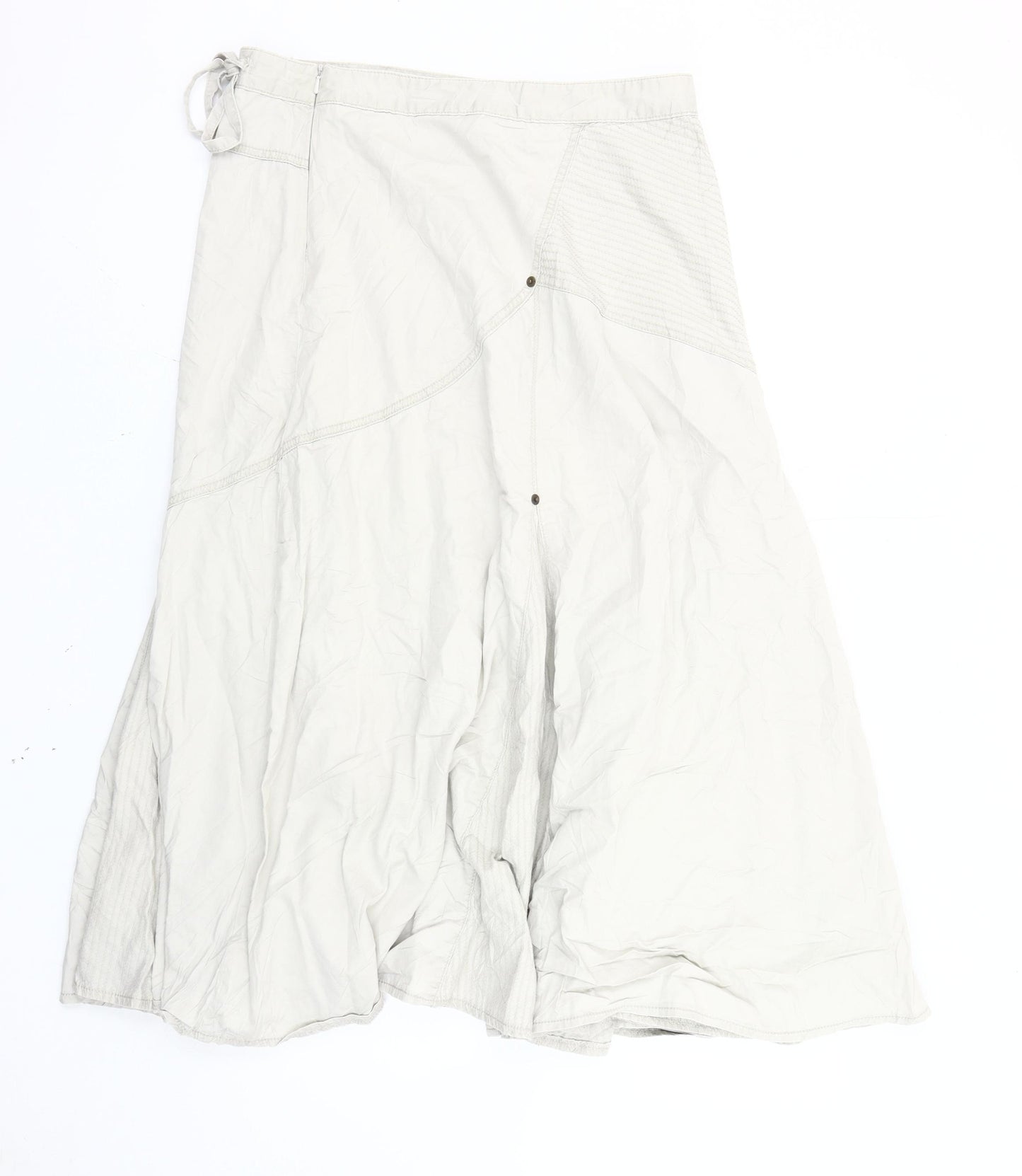 Cherokee Women’s Beige A-Line Midi Skirt Size 12 Cotton Casual