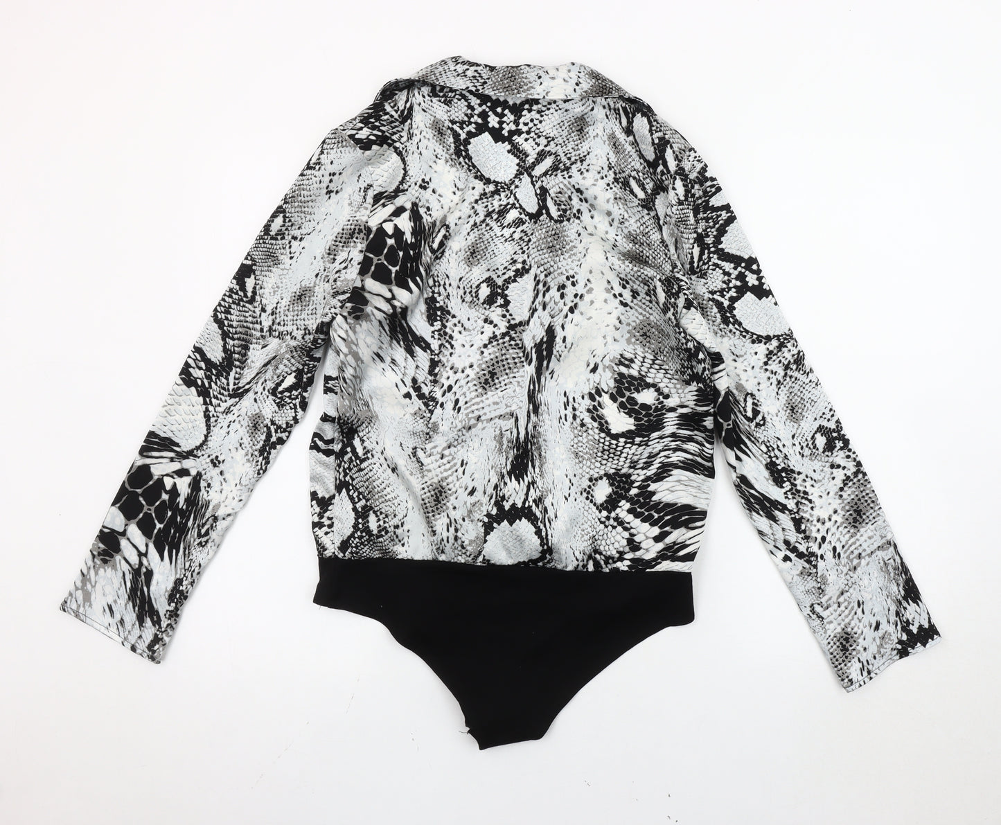 Quiz Women’s Multicoloured Snake Print Collared Bodysuit Size 10