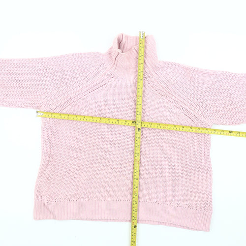 GAP Women’s Pink Roll Neck Chunky Knit Cotton Jumper Size S