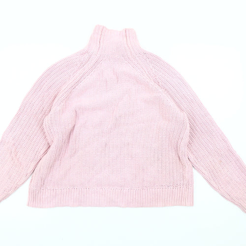 GAP Women’s Pink Roll Neck Chunky Knit Cotton Jumper Size S